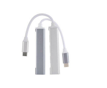 محول USB Type C HUB 3.0 صغير الحجم من الألومنيوم مزود بـ 4 منافذ متعدد المنافذ