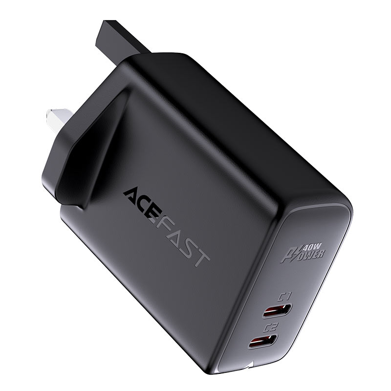 شاحن حائط AcFast Fast Charge A12 PD40W (2xUSB-C) المملكة المتحدة