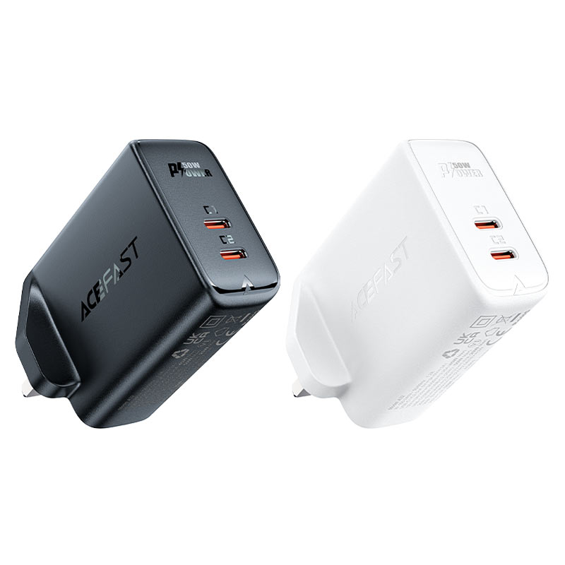 AceFast Fast Charge Wall Charger A32 GaN PD50W (2xUSB-C) UK