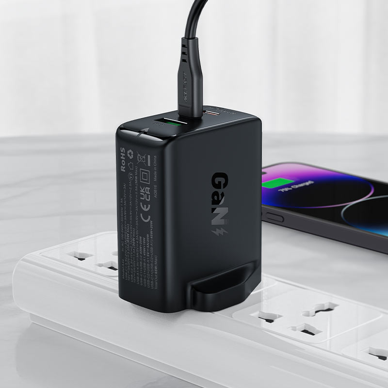 AceFast Fast Charge Wall Charger A44 PD65W GaN (2xUSB-C + USB-A) UK
