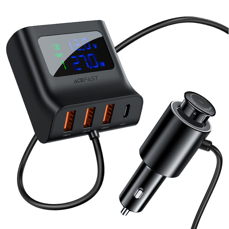 AceFast Fast Charge Car HUB Charger B8 (3xUSB-A+1xUSB-C)