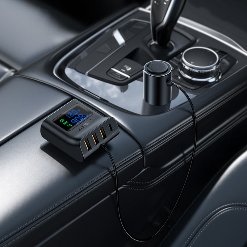 AceFast Fast Charge Car HUB Charger B8 (3xUSB-A+1xUSB-C)