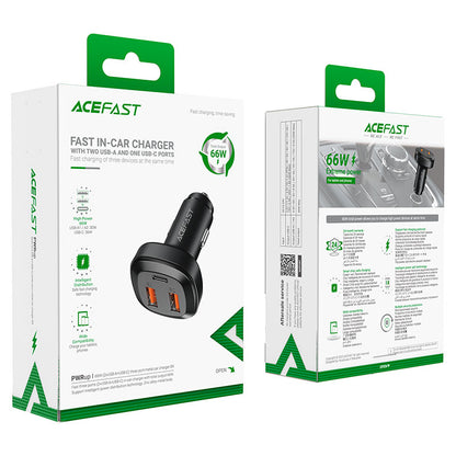 شاحن سيارة AceFast Fast Charge B9 بقوة 66 وات (2xUSB-A+USB-C)