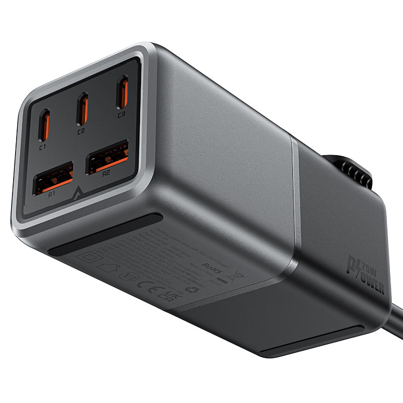 AceFast Fast Charge Power Strip Z3 PD75W GaN (3xUSB-C+2xUSB-A) UK