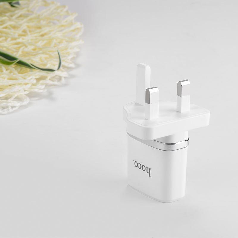 Hoco Wall charger “C11B Smart” UK plug single USB charging adapter