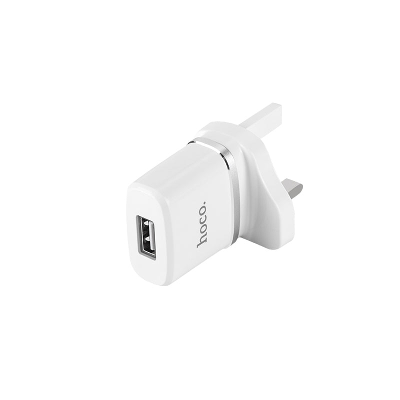 Hoco Wall charger “C11B Smart” UK plug single USB charging adapter