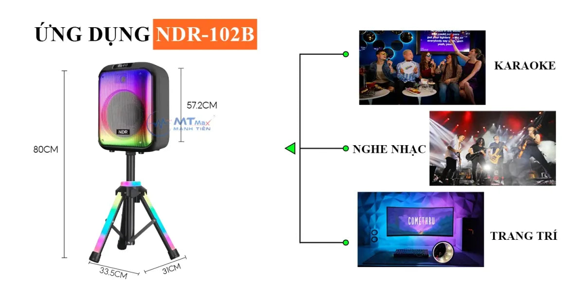 NDR-102B 12 Inch Wireless Bluetooth Speaker