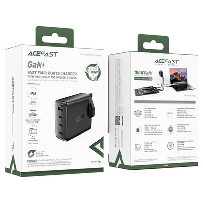 AceFast Fast Charge Wall Charger A97 PD100W GaN (3xUSB-C + 1xUSB-A) UK