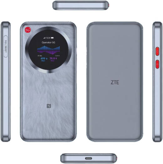 ZTE U30 Pro 5G Portable Wi Fi Router, 1.38″ Touchscreen, 5G NR & LTE Dual Mode, Wi Fi 6 Dual Band, 5000mAh Battery, NFC Quick Connect, USB C, 64GB Storage, Global 5G Hotspot