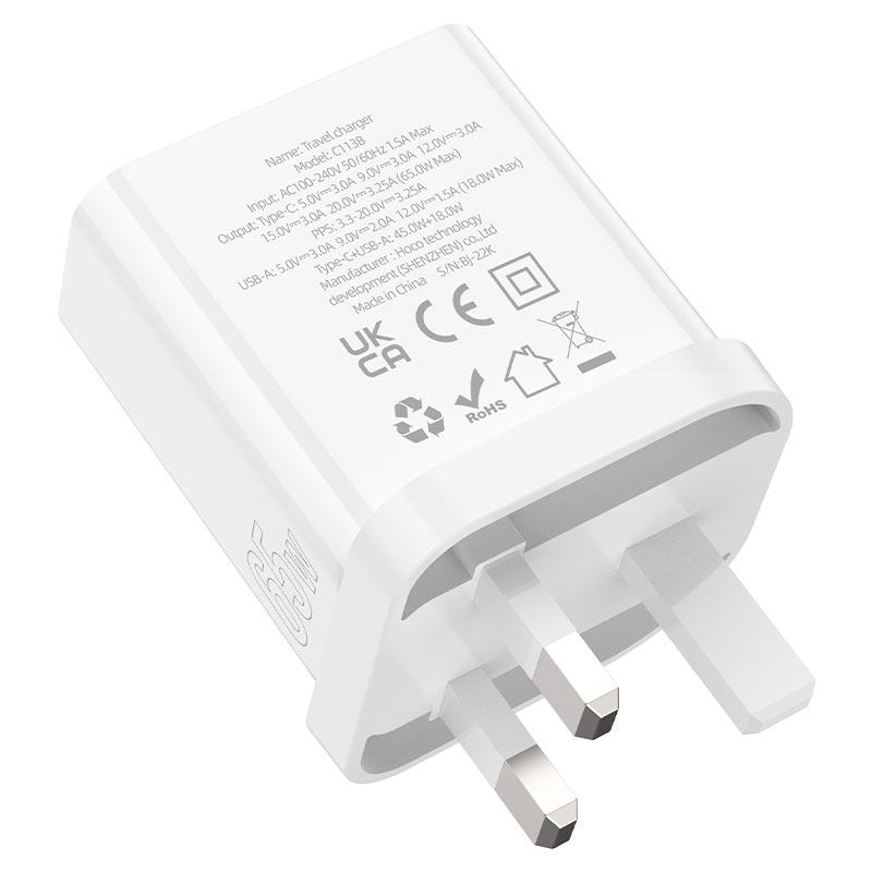 Wall charger “C113B Bravery” PD65W + QC3.0 UK