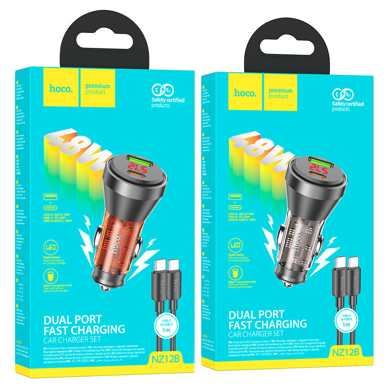 Car charger “NZ12B Unimpeded” 48W cable set