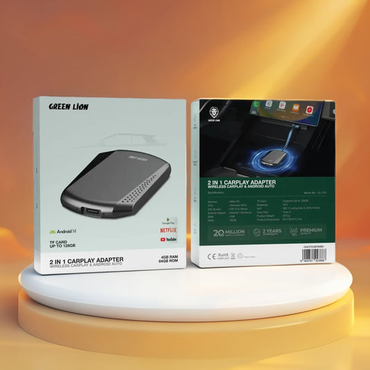Green Lion 2 in 1 CarPlay Adapter 4GB Ram - Black