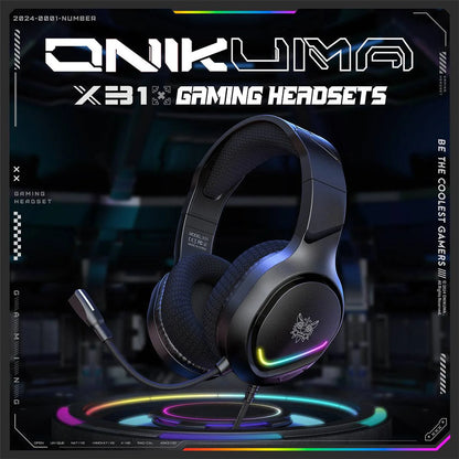 ONIKUMA X31 RGB Light Wired Gaming Headset