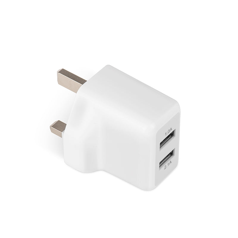 شاحن حائط من Hoco “UH205” بمقبس بريطاني ومحول شحن USB مزدوج