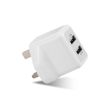 شاحن حائط من Hoco “UH205” بمقبس بريطاني ومحول شحن USB مزدوج